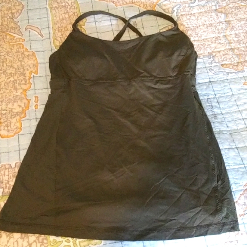Lululemon Olive Green Exercise Top, VGUC
